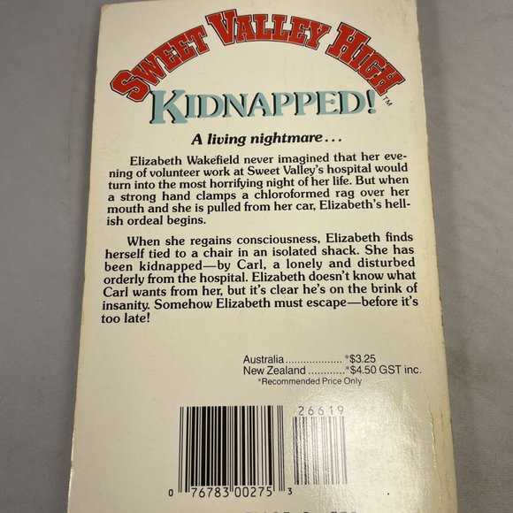 Vintage Sweet Valley High #13 Kidnapped Pascal Twins Paperback Book - Picture 3 of 11